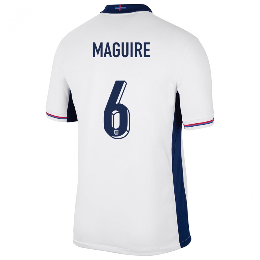 Hombre Camiseta Inglaterra Harry Maguire #6 Blanco 1ª Equipación 24-26 La Camisa Argentina