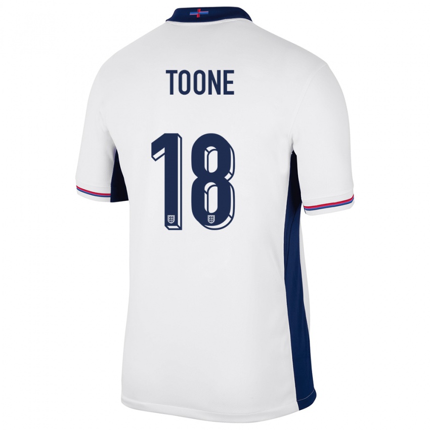 Hombre Camiseta Inglaterra Ella Toone #18 Blanco 1ª Equipación 24-26 La Camisa Argentina