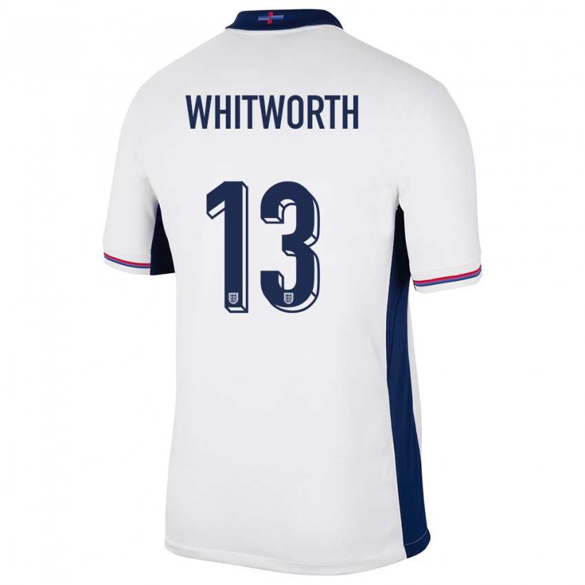 Hombre Camiseta Inglaterra Joseph Whitworth #13 Blanco 1ª Equipación 24-26 La Camisa Argentina