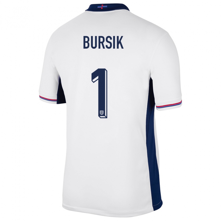 Hombre Camiseta Inglaterra Josef Bursik #1 Blanco 1ª Equipación 24-26 La Camisa Argentina