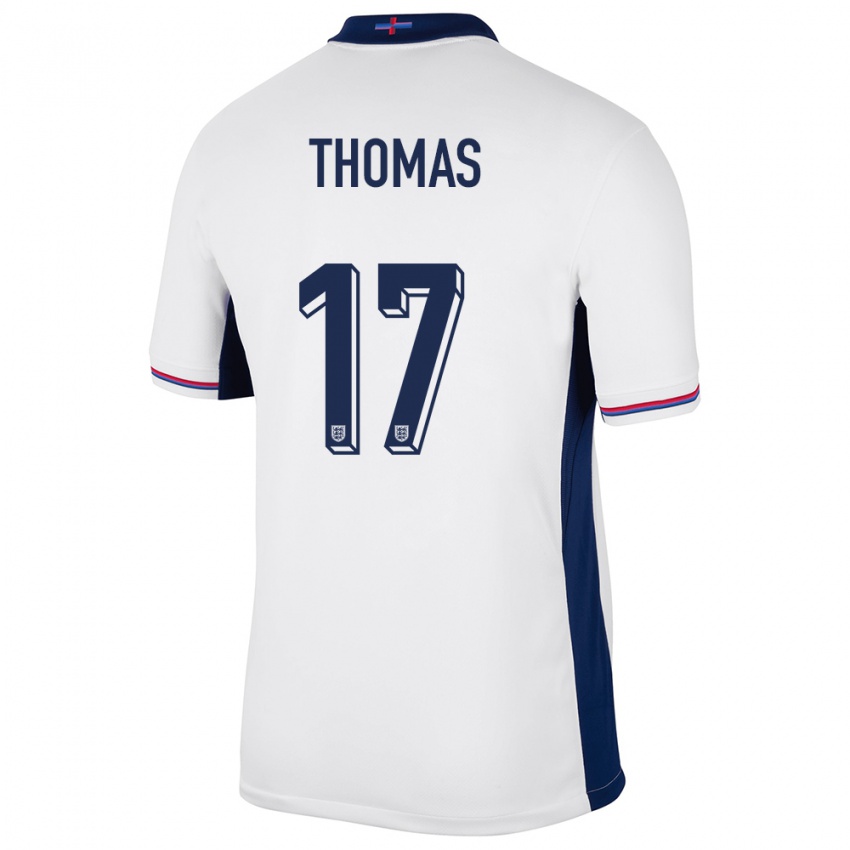 Hombre Camiseta Inglaterra Luke Thomas #17 Blanco 1ª Equipación 24-26 La Camisa Argentina