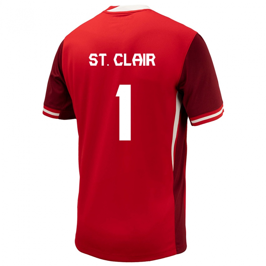 Hombre Camiseta Canadá Dayne St Clair #1 Rojo 1ª Equipación 24-26 La Camisa Argentina