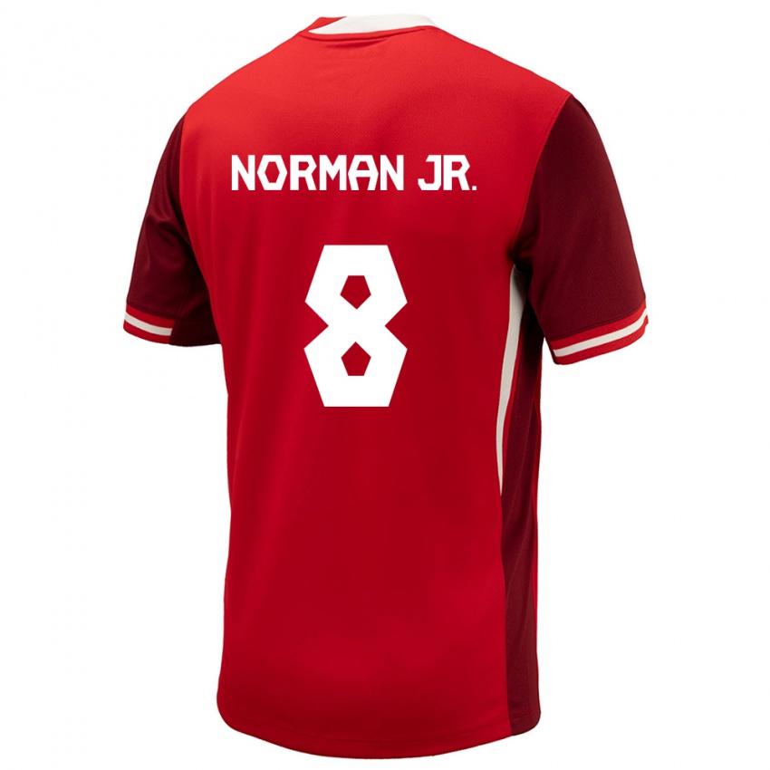 Hombre Camiseta Canadá David Norman Jr. #8 Rojo 1ª Equipación 24-26 La Camisa Argentina