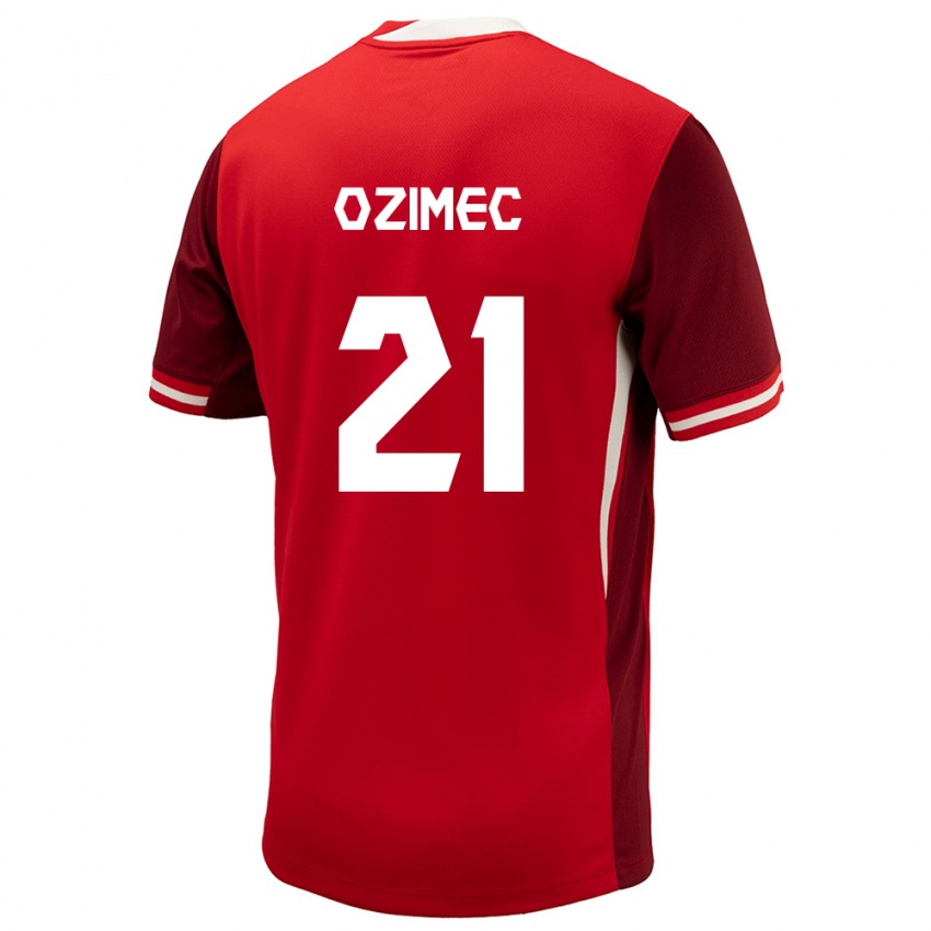 Hombre Camiseta Canadá Lucas Ozimec #21 Rojo 1ª Equipación 24-26 La Camisa Argentina