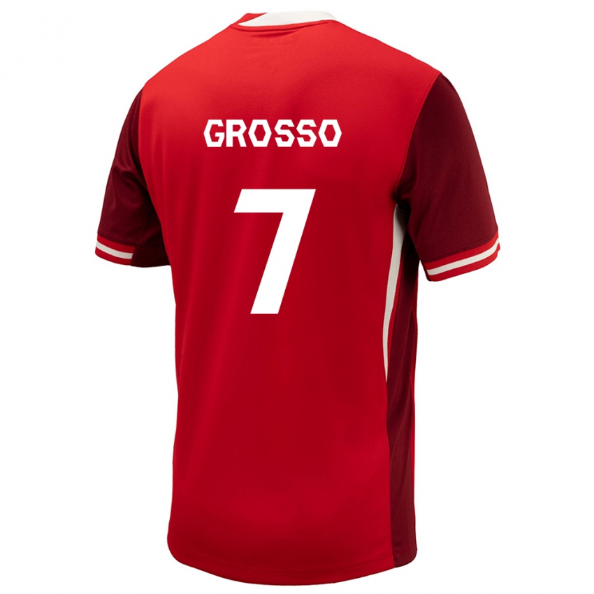 Hombre Camiseta Canadá Julia Grosso #7 Rojo 1ª Equipación 24-26 La Camisa Argentina