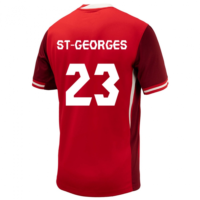 Hombre Camiseta Canadá Bianca St Georges #23 Rojo 1ª Equipación 24-26 La Camisa Argentina