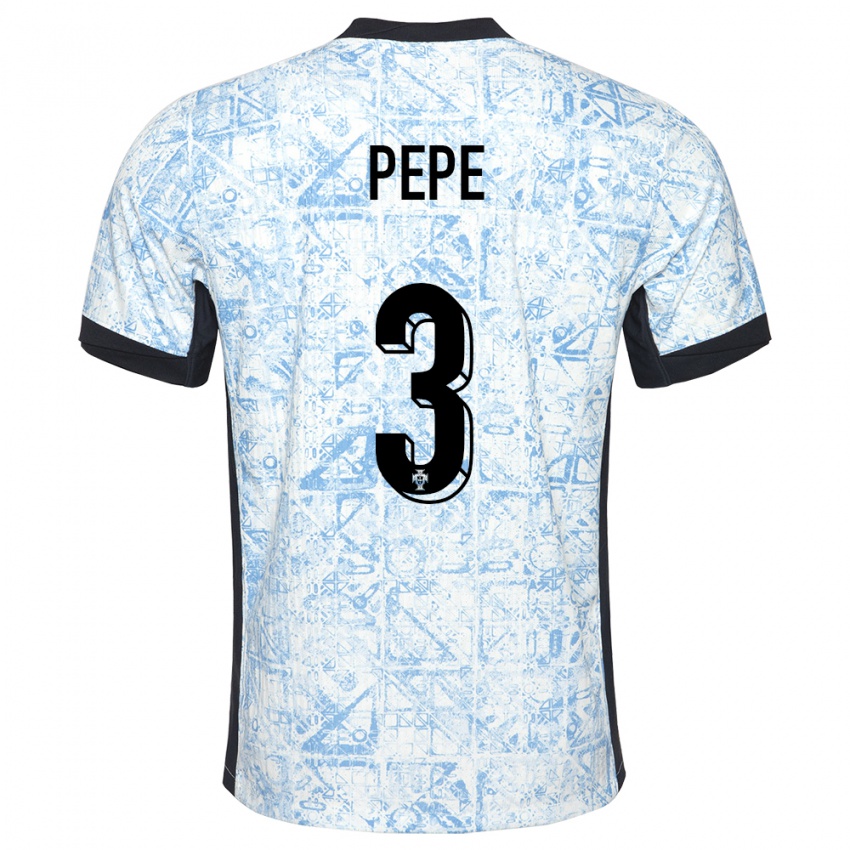 Hombre Camiseta Portugal Pepe #3 Crema Azul 2ª Equipación 24-26 La Camisa Argentina