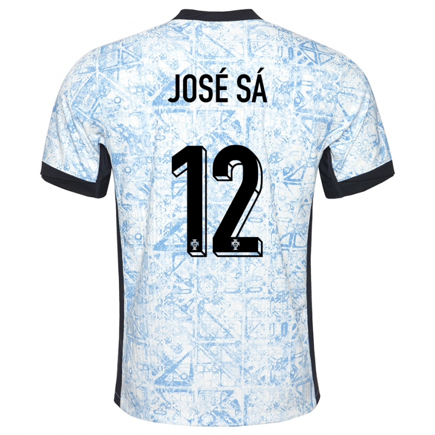 Hombre Camiseta Portugal Jose Sa #12 Crema Azul 2ª Equipación 24-26 La Camisa Argentina