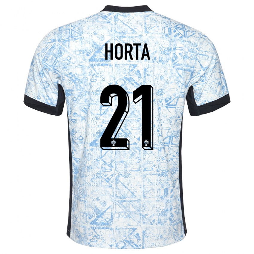 Hombre Camiseta Portugal Ricardo Horta #21 Crema Azul 2ª Equipación 24-26 La Camisa Argentina