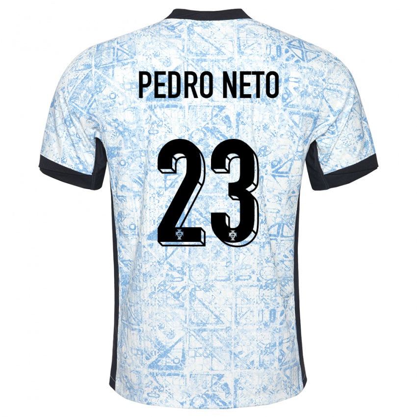 Hombre Camiseta Portugal Pedro Neto #23 Crema Azul 2ª Equipación 24-26 La Camisa Argentina