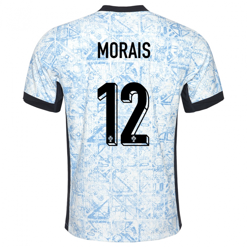Hombre Camiseta Portugal Patricia Morais #12 Crema Azul 2ª Equipación 24-26 La Camisa Argentina