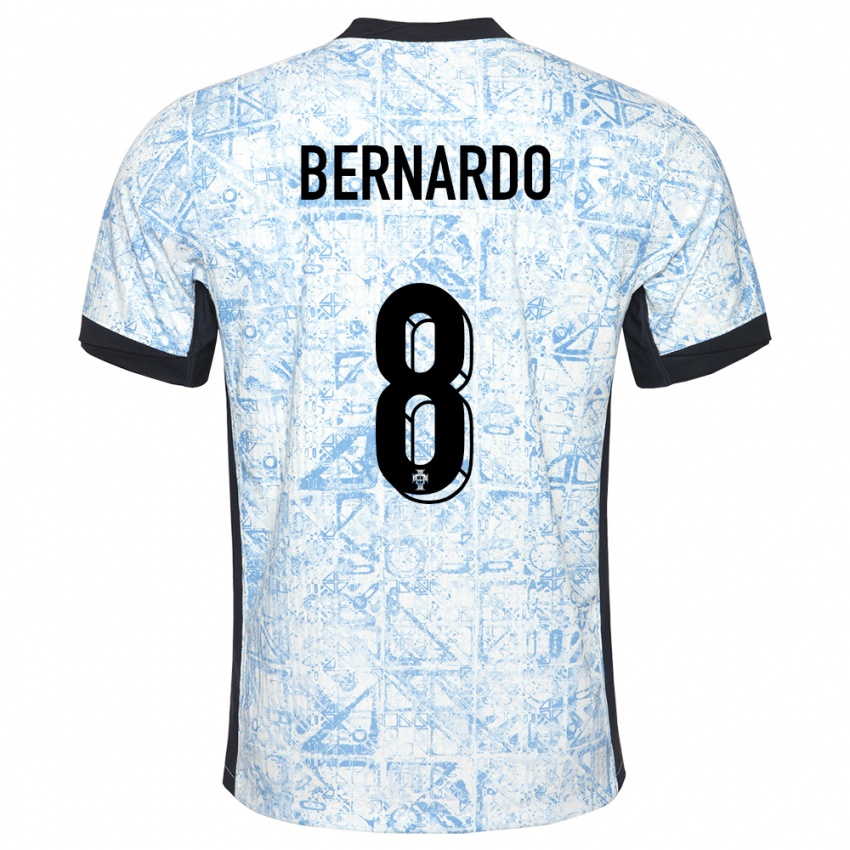 Hombre Camiseta Portugal Paulo Bernardo #8 Crema Azul 2ª Equipación 24-26 La Camisa Argentina