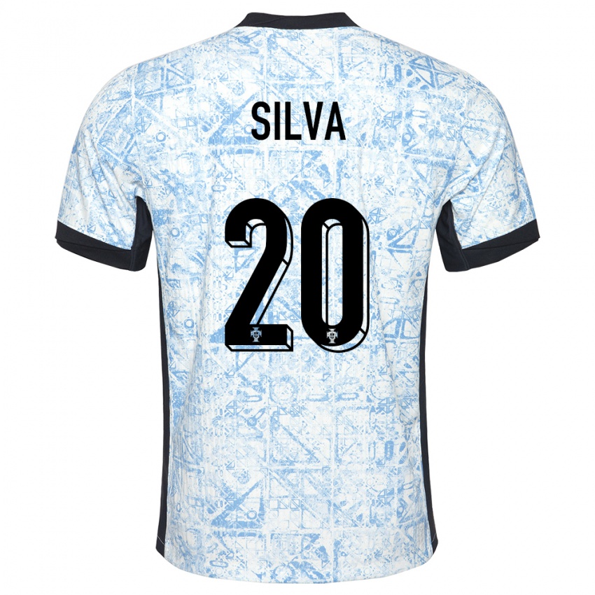 Hombre Camiseta Portugal Fabio Silva #20 Crema Azul 2ª Equipación 24-26 La Camisa Argentina