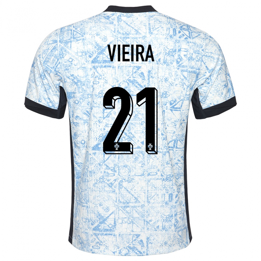 Hombre Camiseta Portugal Fabio Vieira #21 Crema Azul 2ª Equipación 24-26 La Camisa Argentina