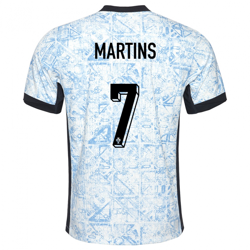 Hombre Camiseta Portugal Gil Martins #7 Crema Azul 2ª Equipación 24-26 La Camisa Argentina