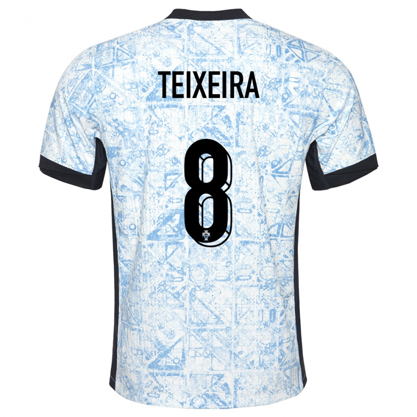 Hombre Camiseta Portugal Joao Teixeira #8 Crema Azul 2ª Equipación 24-26 La Camisa Argentina