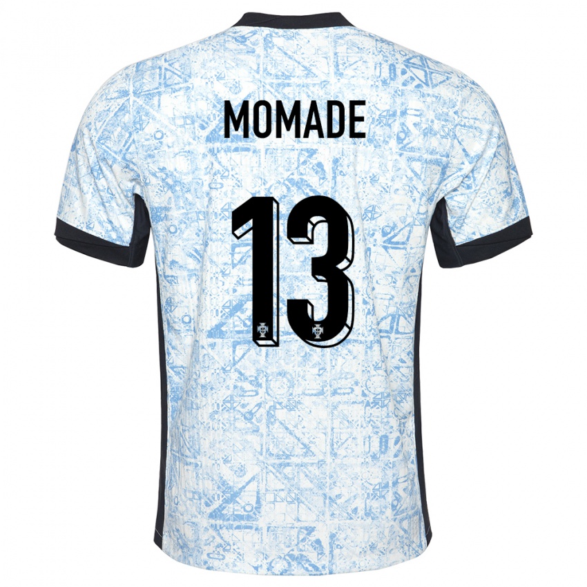Hombre Camiseta Portugal Rayhan Momade #13 Crema Azul 2ª Equipación 24-26 La Camisa Argentina