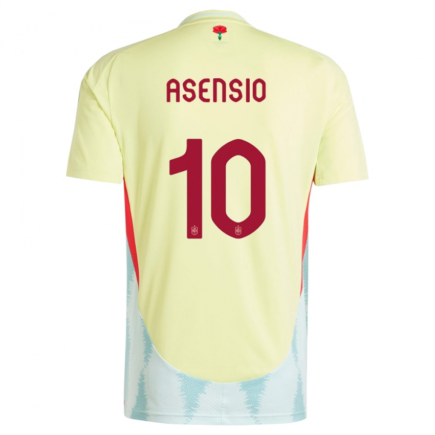 Hombre Camiseta España Marco Asensio #10 Amarillo 2ª Equipación 24-26 La Camisa Argentina