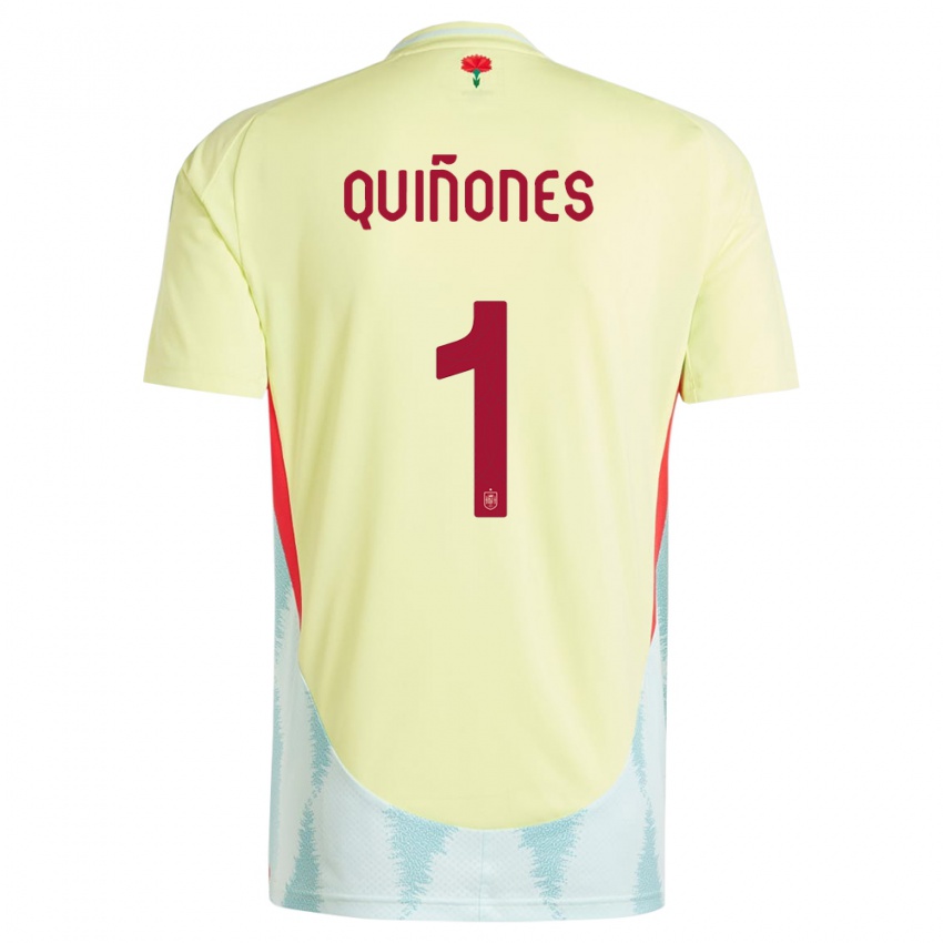 Hombre Camiseta España Mariasun Quinones #1 Amarillo 2ª Equipación 24-26 La Camisa Argentina