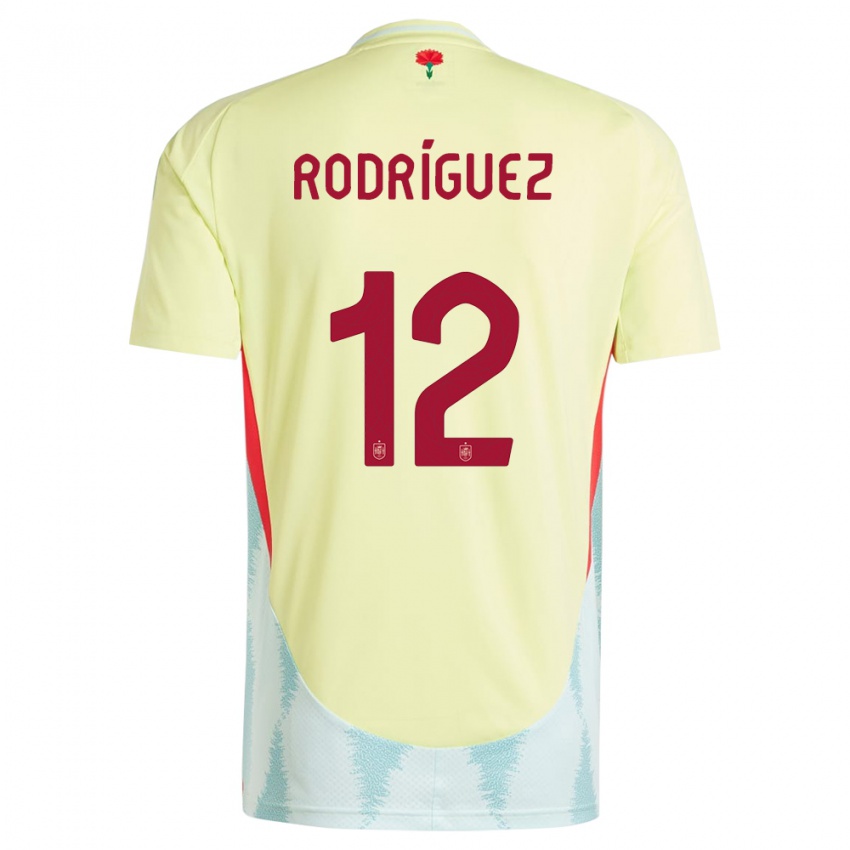 Hombre Camiseta España Lucia Rodriguez #12 Amarillo 2ª Equipación 24-26 La Camisa Argentina