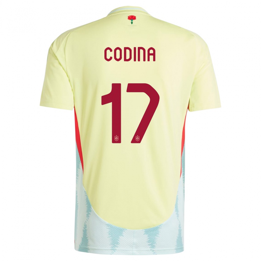 Hombre Camiseta España Laia Codina #17 Amarillo 2ª Equipación 24-26 La Camisa Argentina