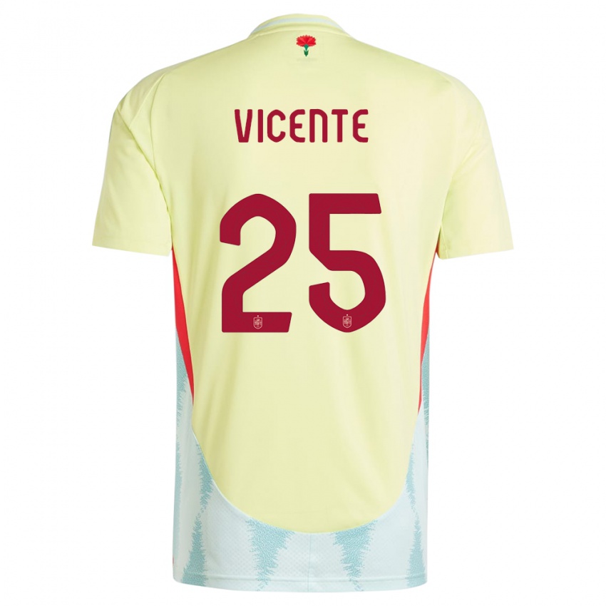 Hombre Camiseta España Ainhoa Vicente #25 Amarillo 2ª Equipación 24-26 La Camisa Argentina