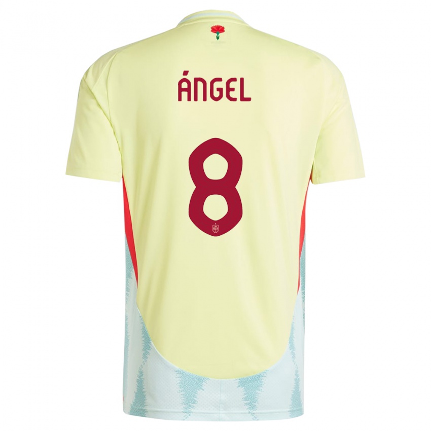 Hombre Camiseta España Manuel Angel #8 Amarillo 2ª Equipación 24-26 La Camisa Argentina