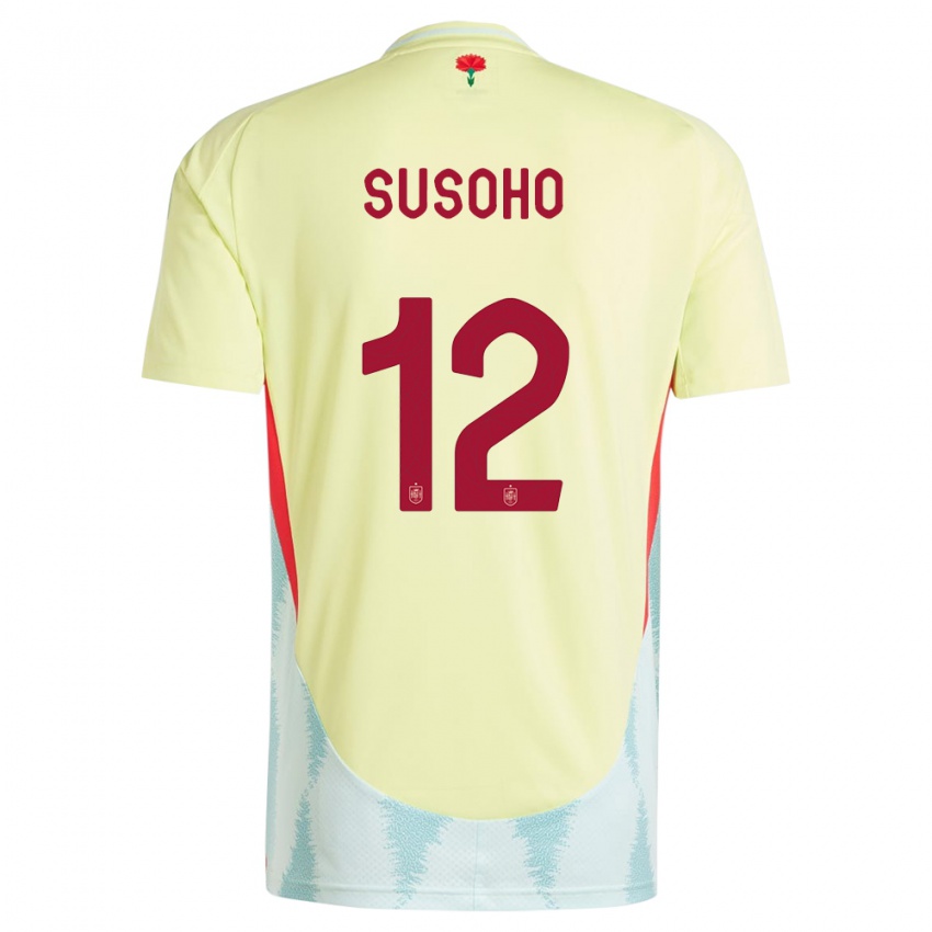 Hombre Camiseta España Mahamadou Susoho #12 Amarillo 2ª Equipación 24-26 La Camisa Argentina