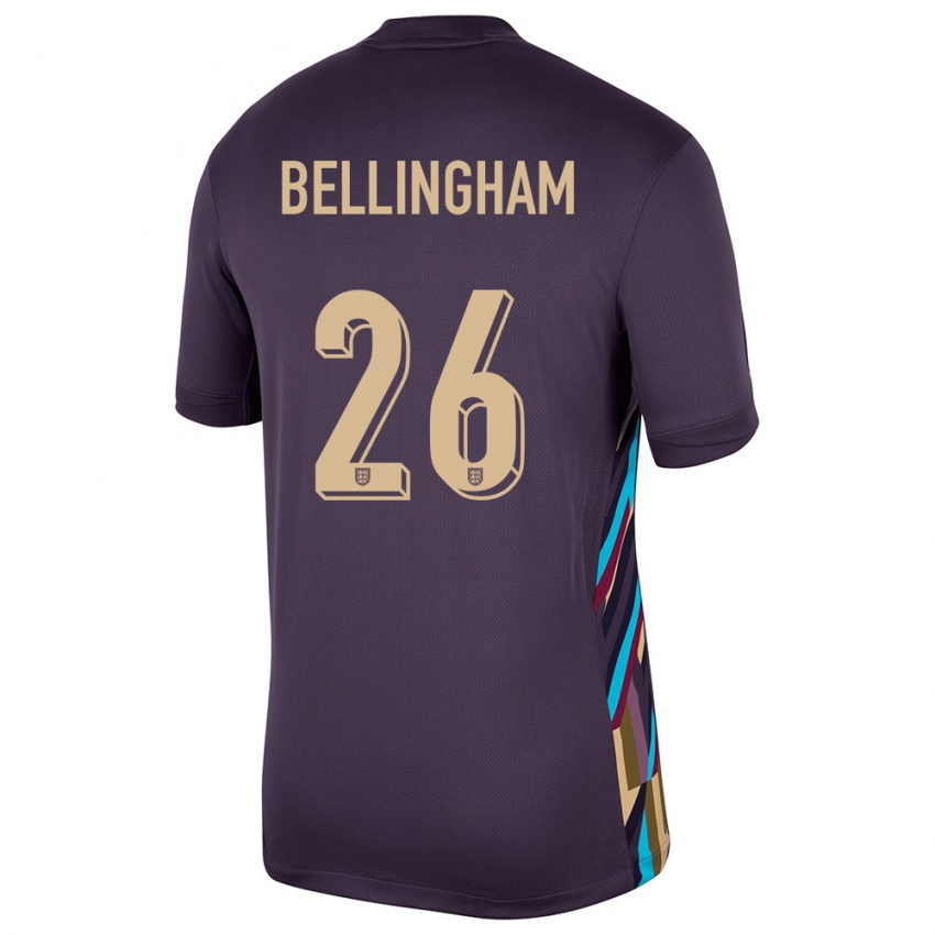 Hombre Camiseta Inglaterra Jude Bellingham #26 Pasa Oscura 2ª Equipación 24-26 La Camisa Argentina