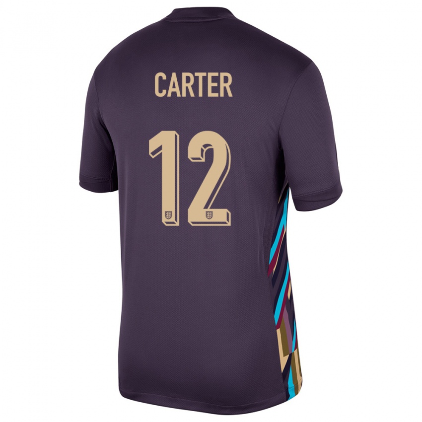 Hombre Camiseta Inglaterra Jess Carter #12 Pasa Oscura 2ª Equipación 24-26 La Camisa Argentina