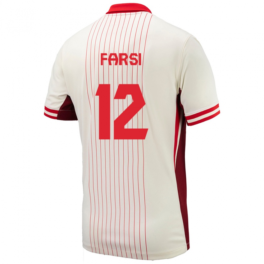 Hombre Camiseta Canadá Mohamed Farsi #12 Blanco 2ª Equipación 24-26 La Camisa Argentina