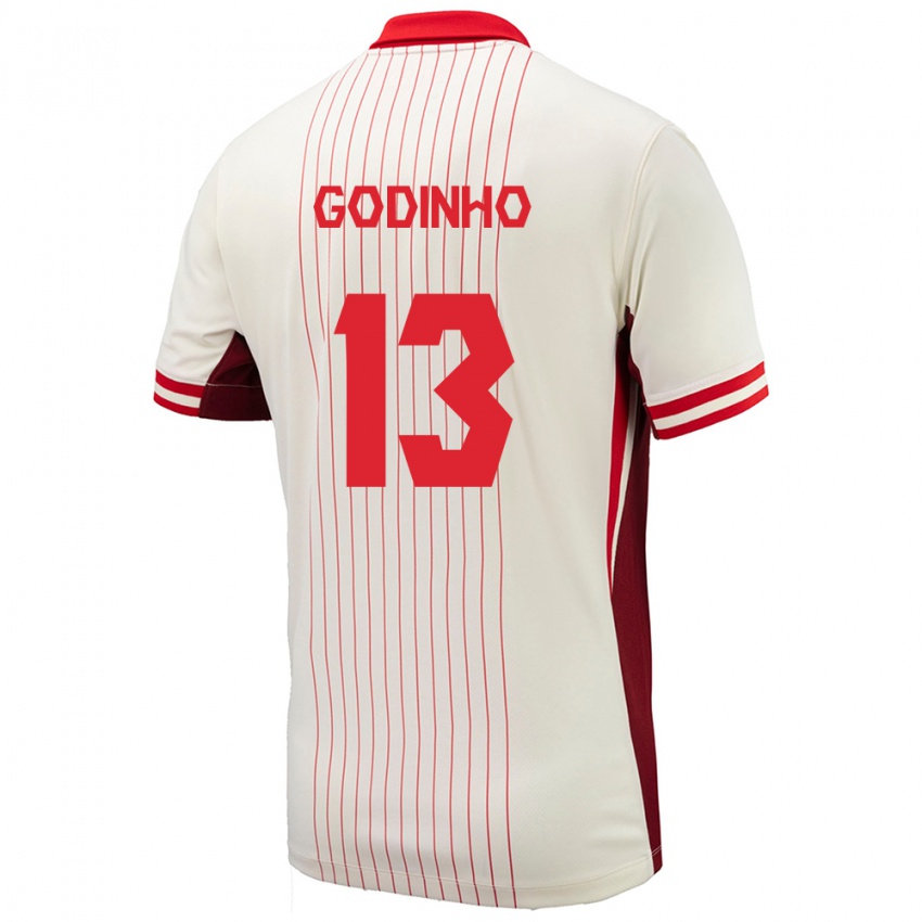Hombre Camiseta Canadá Marcus Godinho #13 Blanco 2ª Equipación 24-26 La Camisa Argentina