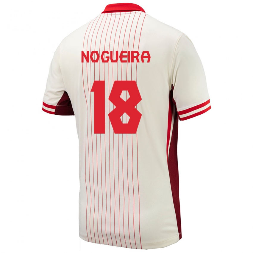 Hombre Camiseta Canadá Matthew Nogueira #18 Blanco 2ª Equipación 24-26 La Camisa Argentina