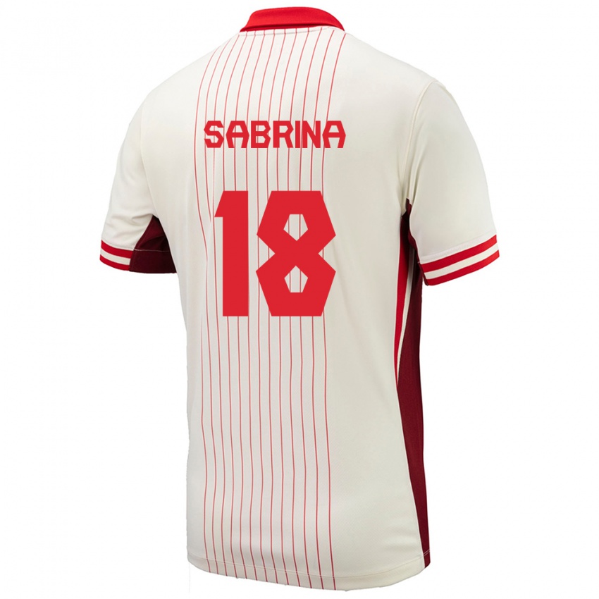 Hombre Camiseta Canadá Sabrina D Angelo #18 Blanco 2ª Equipación 24-26 La Camisa Argentina