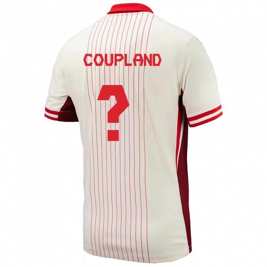Hombre Camiseta Canadá Antoine Coupland #0 Blanco 2ª Equipación 24-26 La Camisa Argentina