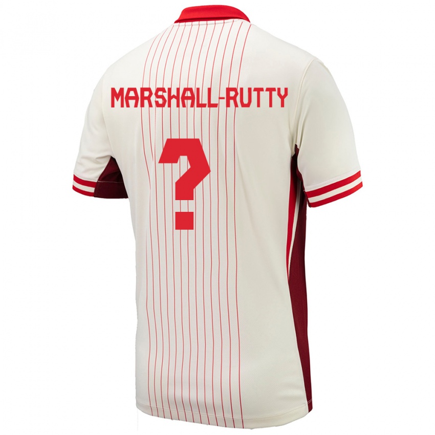 Hombre Camiseta Canadá Jahkeele Marshall Rutty #0 Blanco 2ª Equipación 24-26 La Camisa Argentina