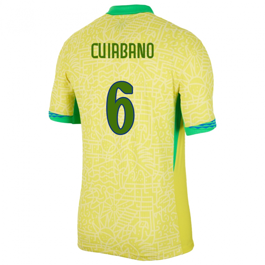 Mujer Camiseta Brasil Cuiabano #6 Amarillo 1ª Equipación 24-26 La Camisa Argentina