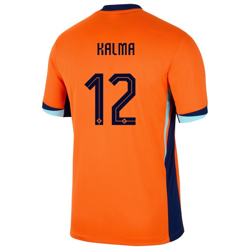 Mujer Camiseta Países Bajos Fenna Kalma #12 Naranja 1ª Equipación 24-26 La Camisa Argentina