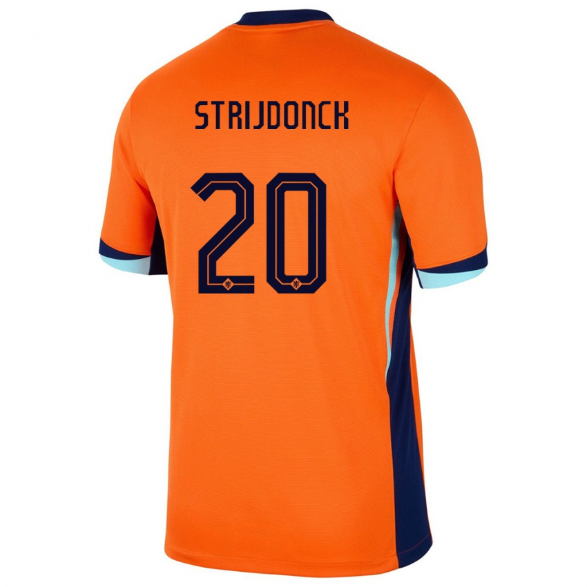 Mujer Camiseta Países Bajos Bayren Strijdonck #20 Naranja 1ª Equipación 24-26 La Camisa Argentina