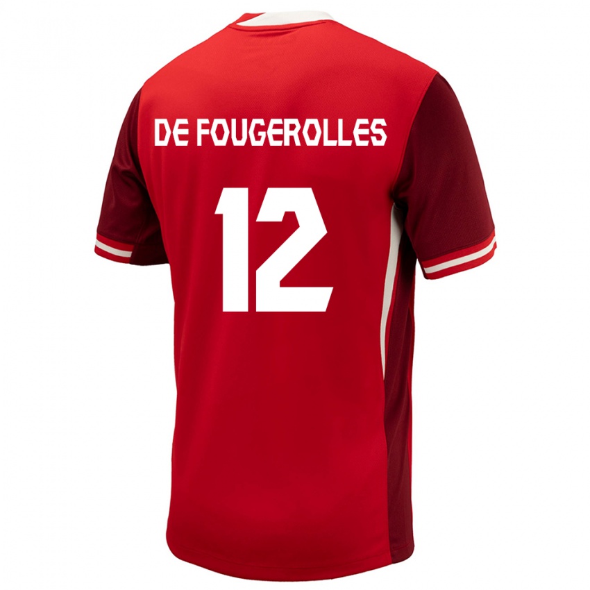Mujer Camiseta Canadá Luc De Fougerolles #12 Rojo 1ª Equipación 24-26 La Camisa Argentina