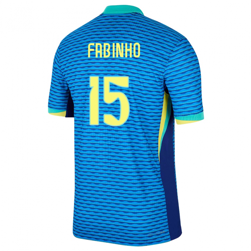 Mujer Camiseta Brasil Fabinho #15 Azul 2ª Equipación 24-26 La Camisa Argentina