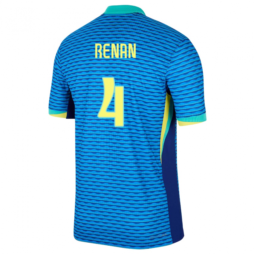 Mujer Camiseta Brasil Robert Renan #4 Azul 2ª Equipación 24-26 La Camisa Argentina