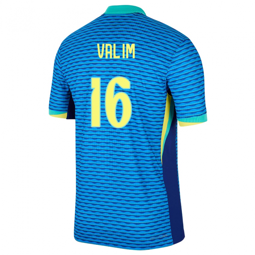 Mujer Camiseta Brasil Bernardo Valim #16 Azul 2ª Equipación 24-26 La Camisa Argentina