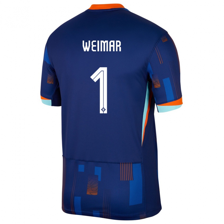 Mujer Camiseta Países Bajos Jacintha Weimar #1 Azul 2ª Equipación 24-26 La Camisa Argentina