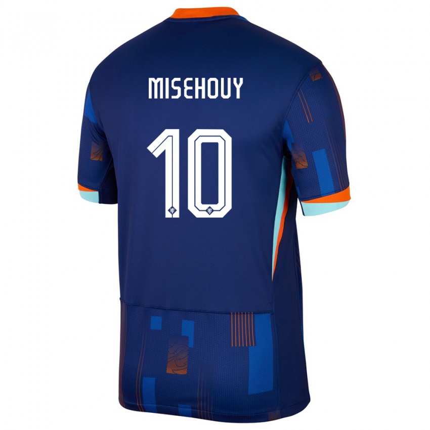 Mujer Camiseta Países Bajos Gabriel Misehouy #10 Azul 2ª Equipación 24-26 La Camisa Argentina