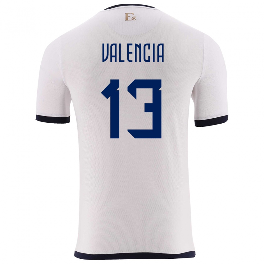 Mujer Camiseta Ecuador Enner Valencia #13 Blanco 2ª Equipación 24-26 La Camisa Argentina