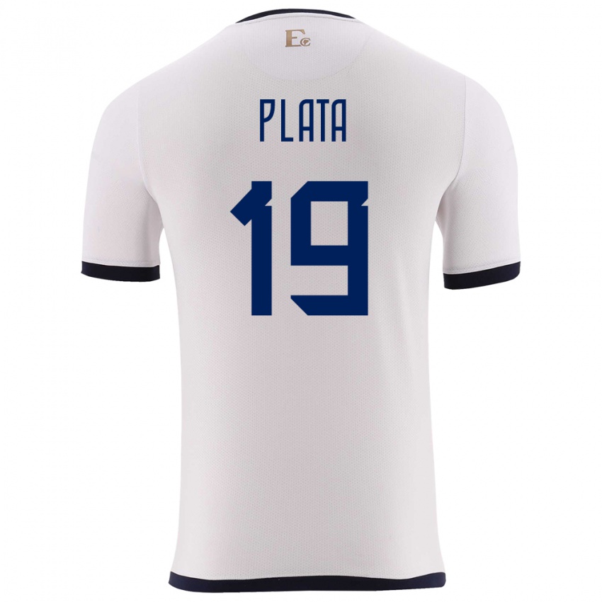 Mujer Camiseta Ecuador Gonzalo Plata #19 Blanco 2ª Equipación 24-26 La Camisa Argentina