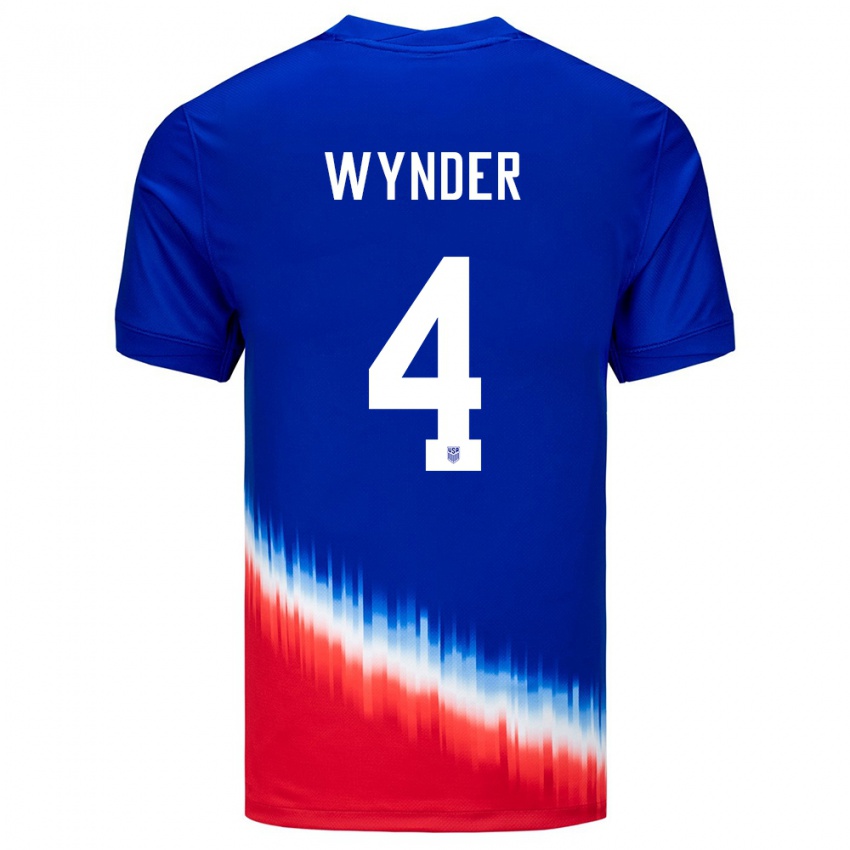 Mujer Camiseta Estados Unidos Joshua Wynder #4 Azul 2ª Equipación 24-26 La Camisa Argentina