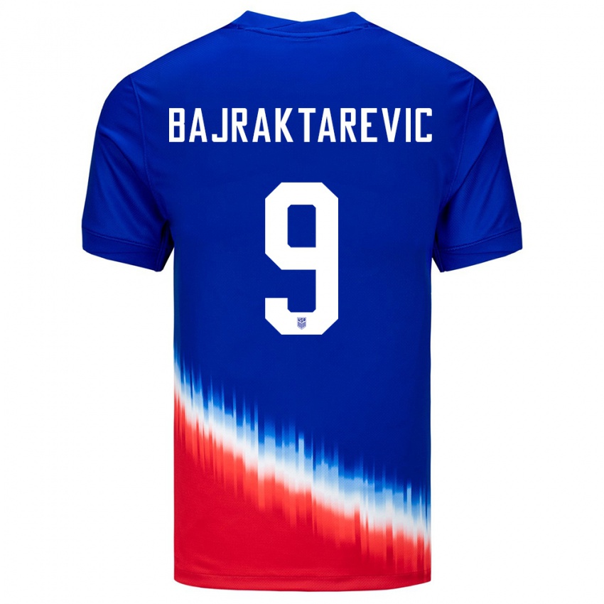 Mujer Camiseta Estados Unidos Esmir Bajraktarevic #9 Azul 2ª Equipación 24-26 La Camisa Argentina