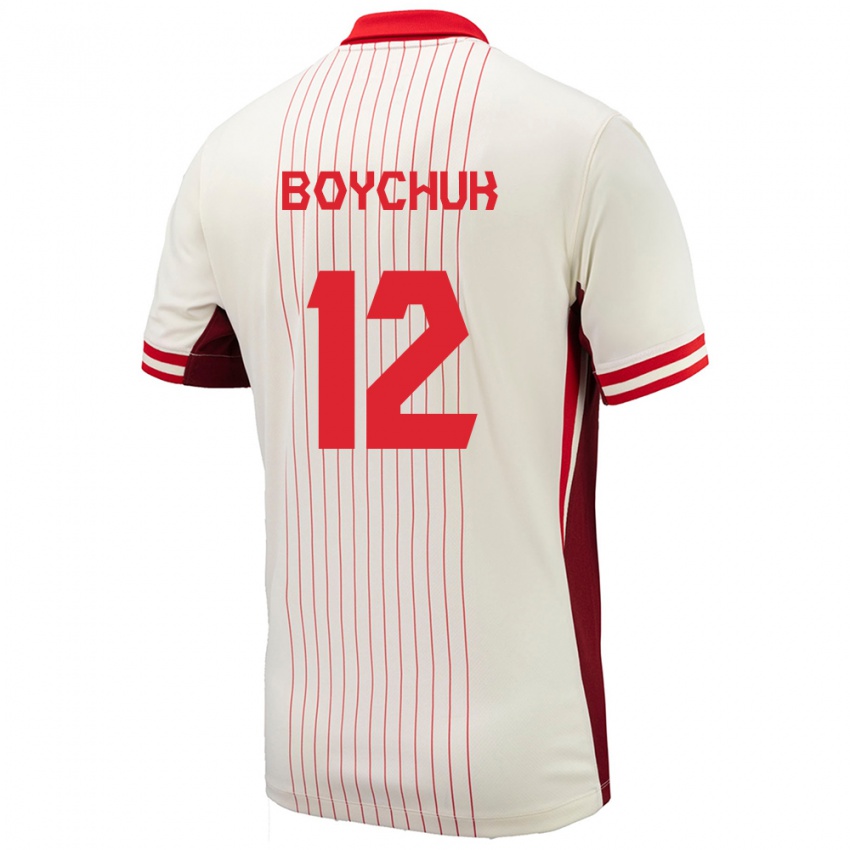 Mujer Camiseta Canadá Tanya Boychuk #12 Blanco 2ª Equipación 24-26 La Camisa Argentina